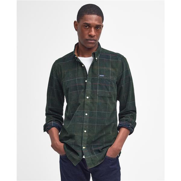 Blair Tailored Tartan Cord Shirt - Green