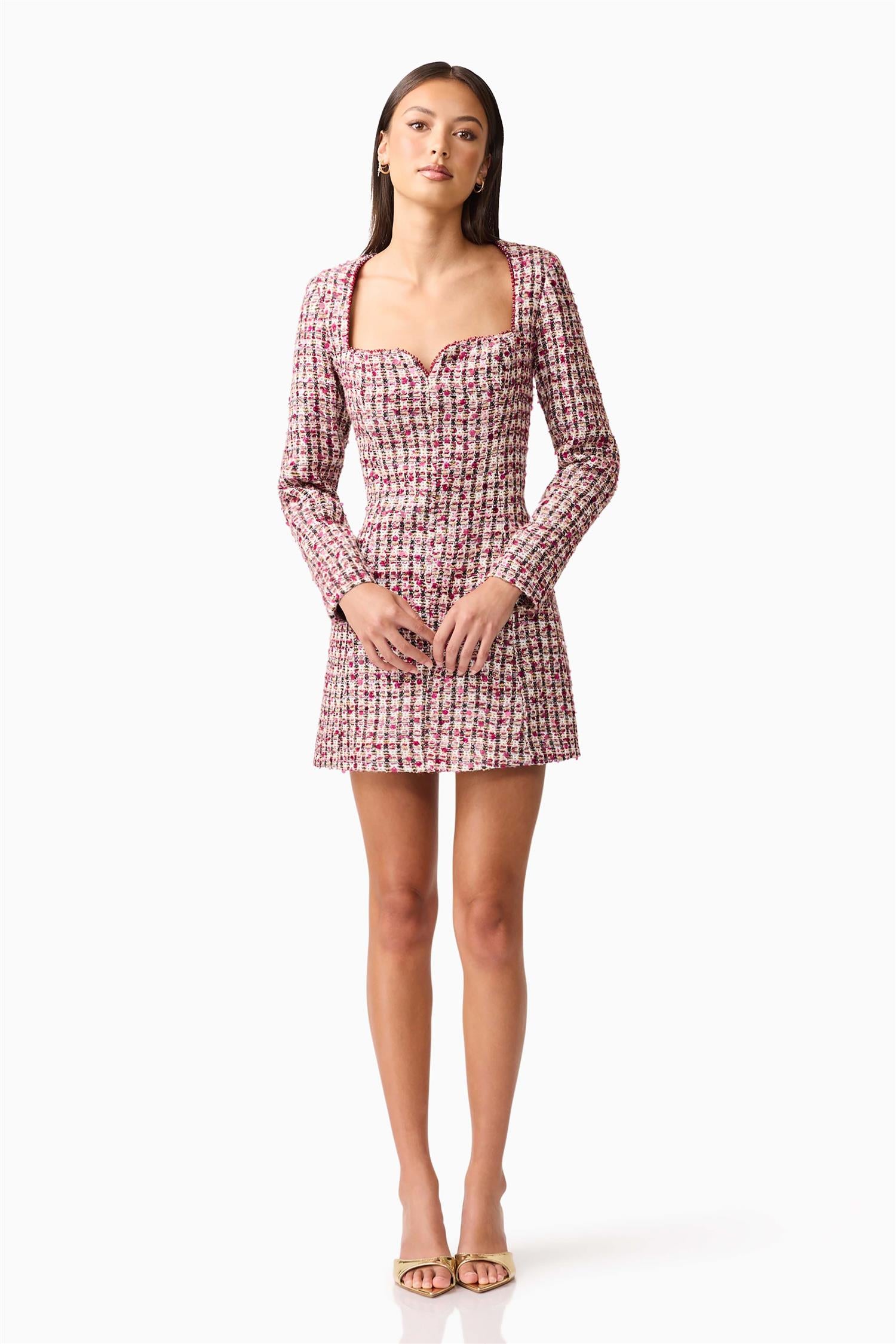 Bianca Long Sleeve Mini Dress Berry Multi