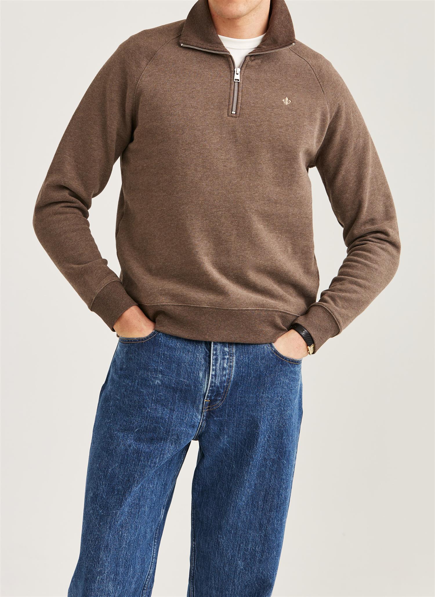 Maryon Half Zip Sweatshirt - Brown