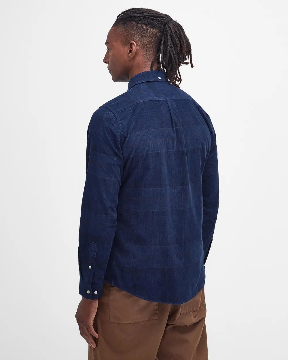 Blair Tailored Tartan Cord Shirt - Navy