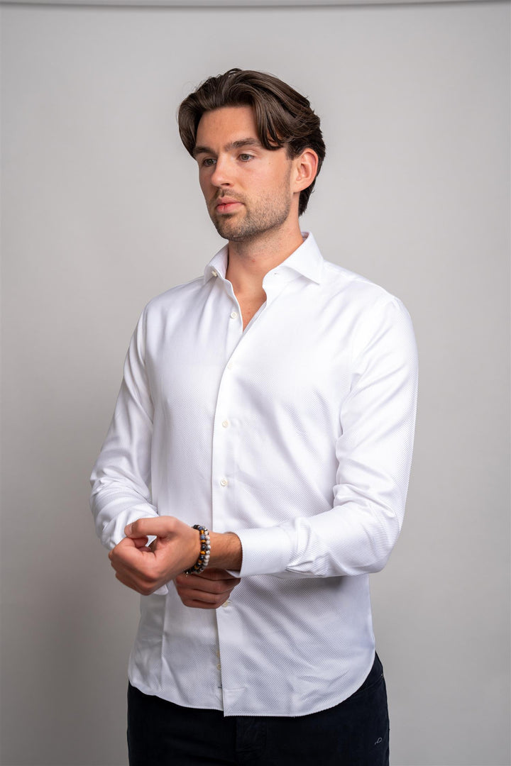 Man Shirt - White Textured