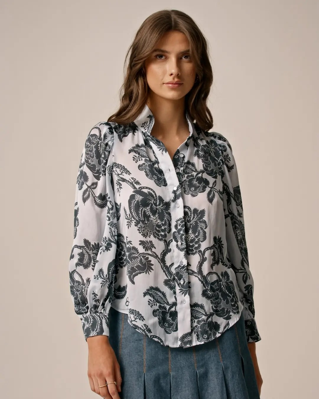 Organza Collared Blouse