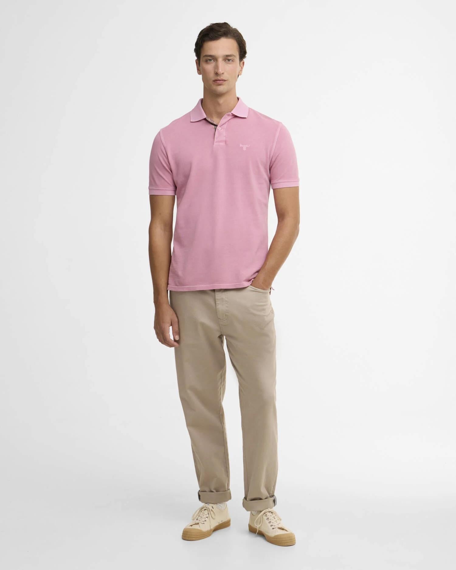 Washed Tartan Polo - Washed Pink