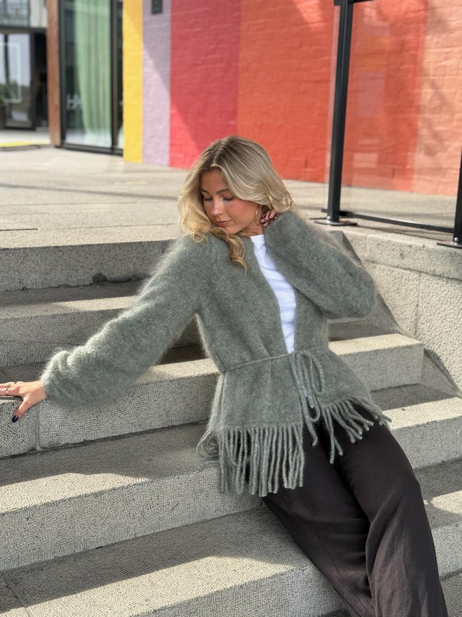 Fidele Chunky Cardigan Sage Green