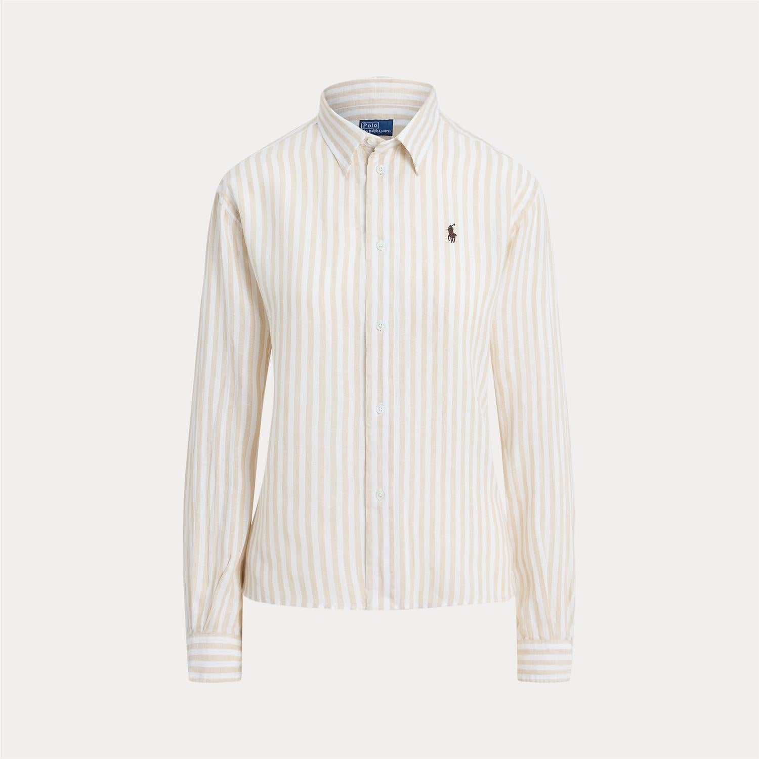Wide Cropped Gingham Linen Shirt