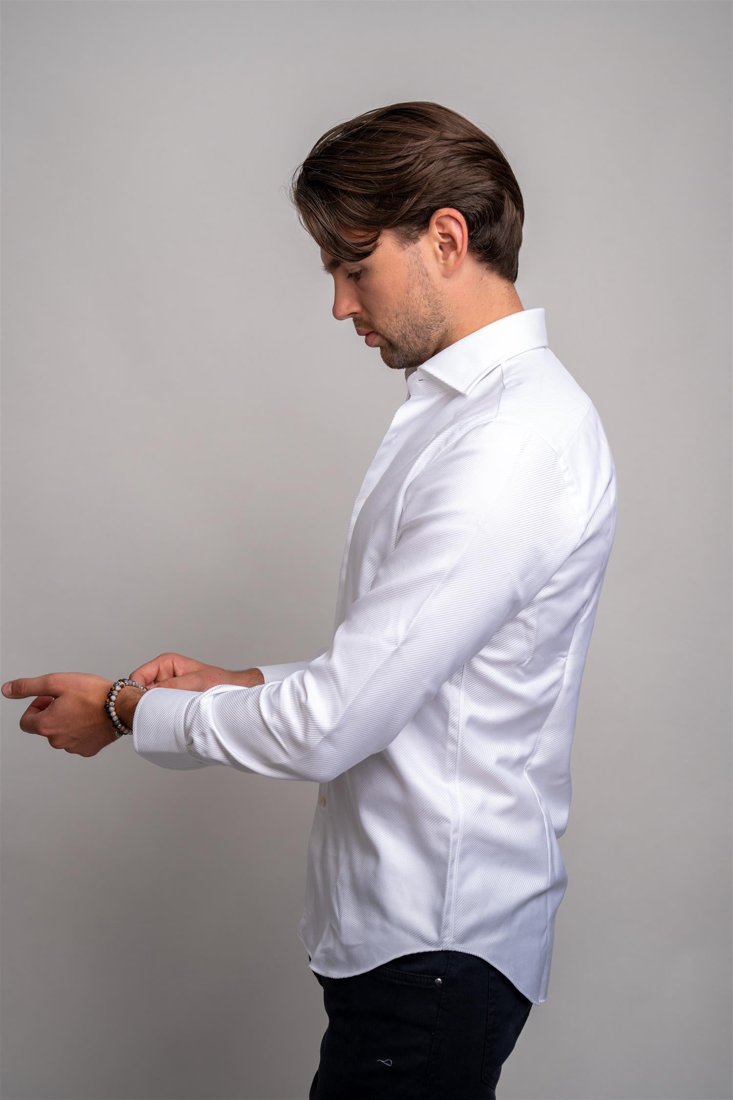 Man Shirt - White Textured