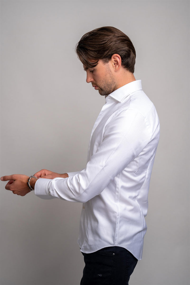 Man Shirt - White Textured
