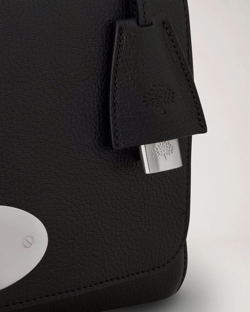 Medium Lily Black & Silver Glossy Goat