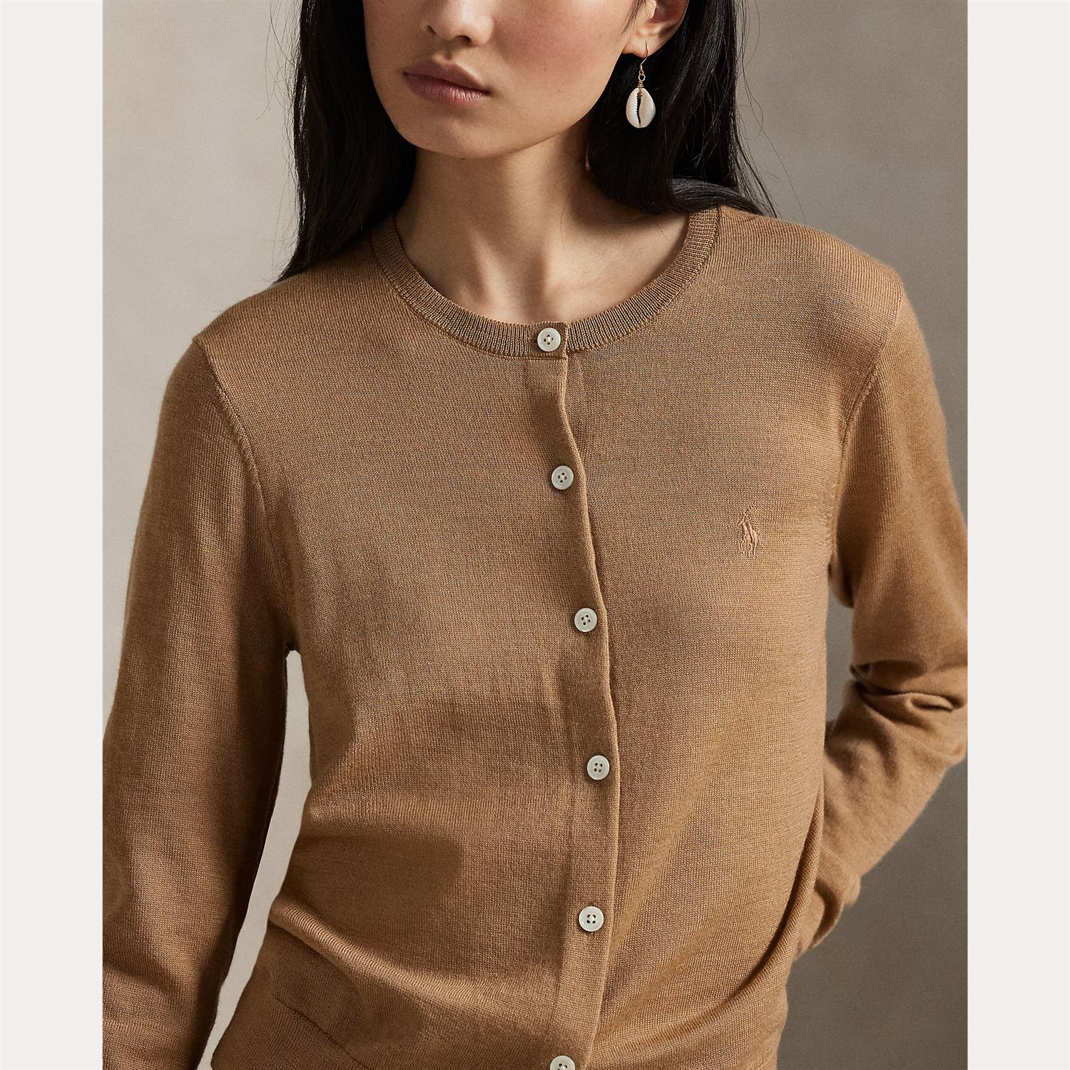 Sweater Cardigan Camel Melange