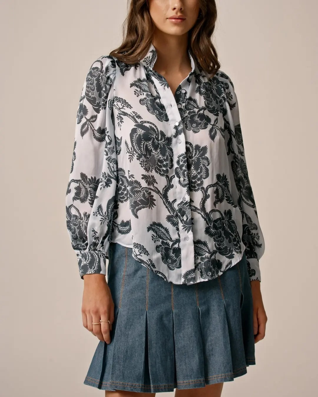 Organza Collared Blouse