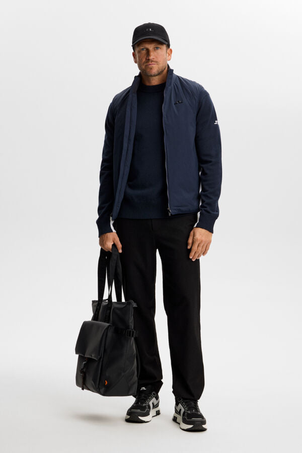 Chester Side Stripe Knit Crew - Navy