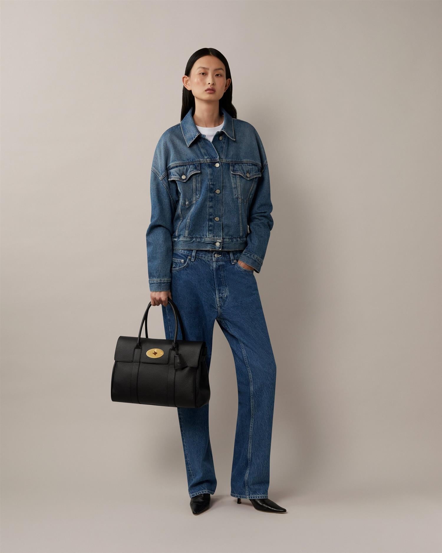 Bayswater Small Classic Grain Black-Brass