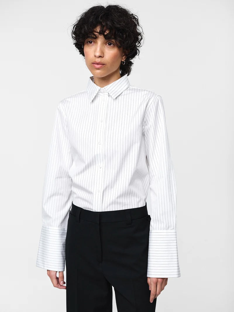 Julie Shirt White Pinstripe