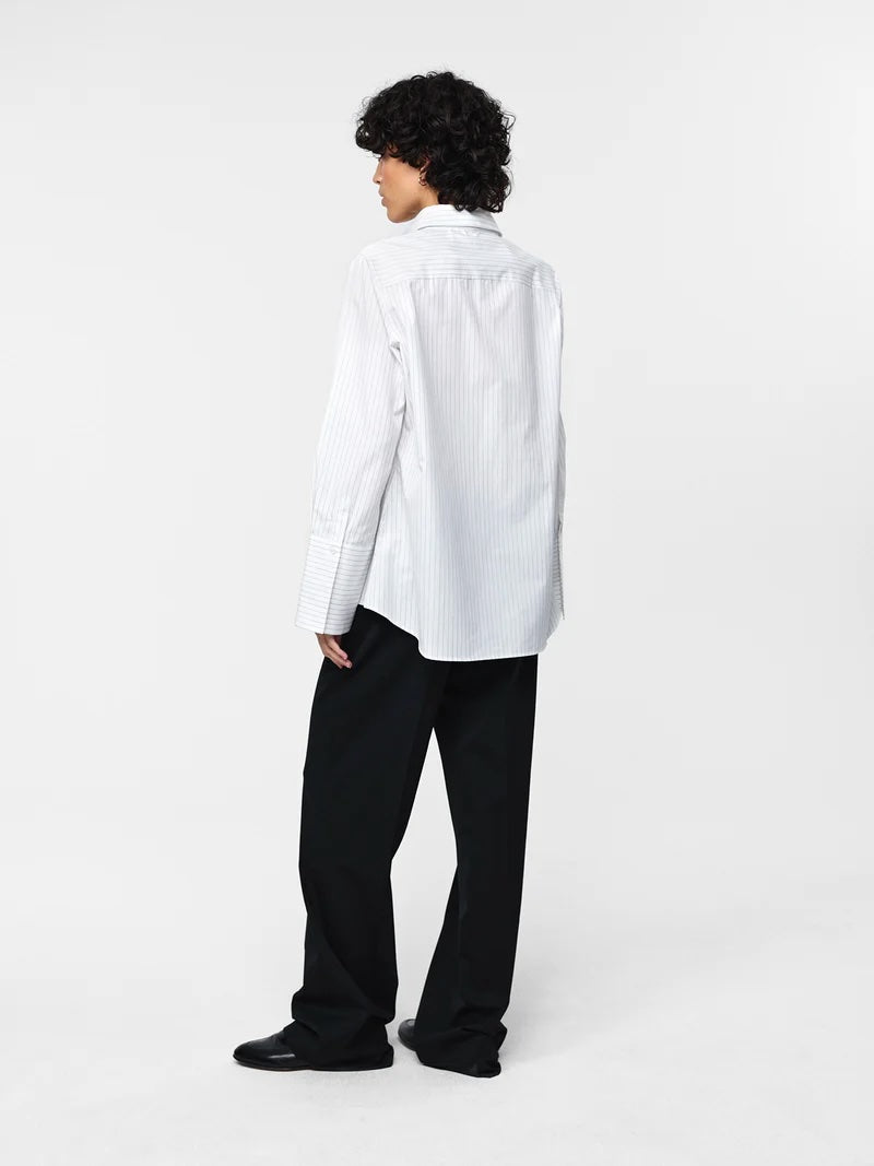 Julie Shirt White Pinstripe
