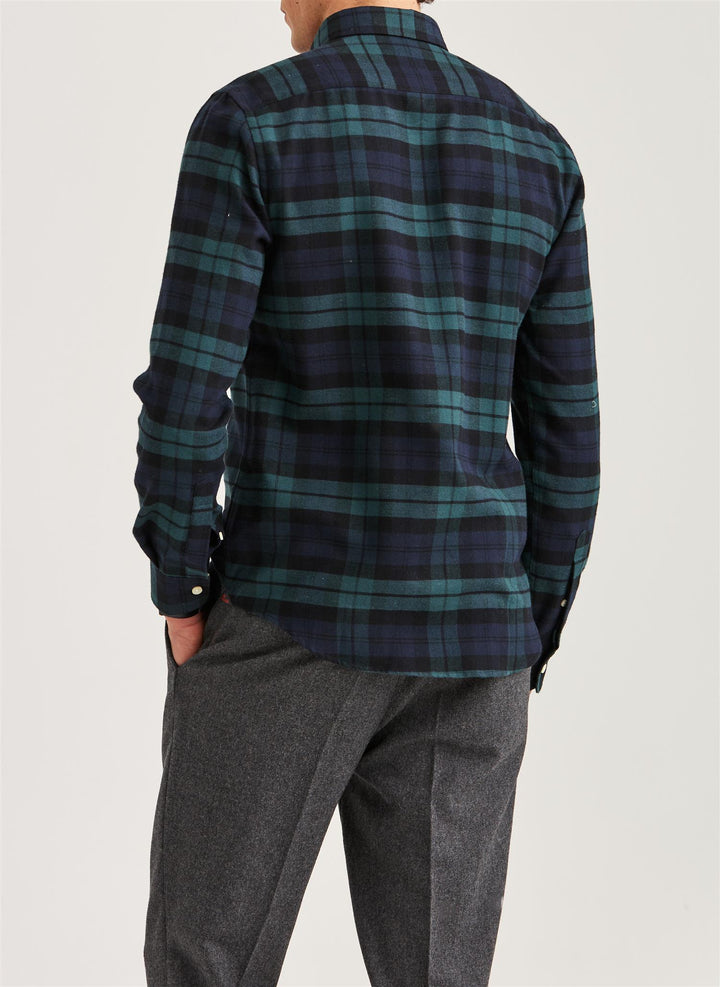 Soft Twill Tartan Shirt - Navy