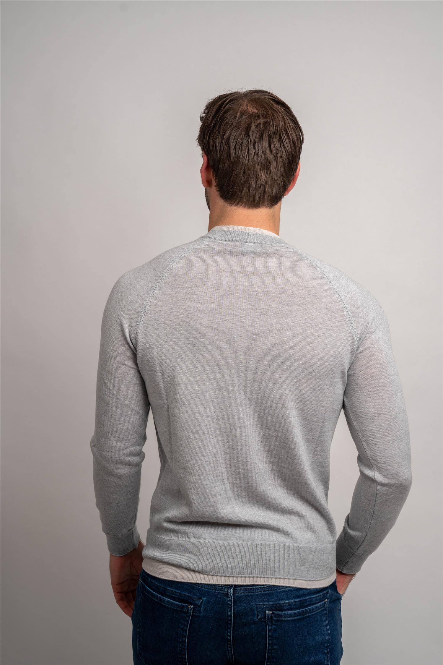 Round Neck Sweater - Grey