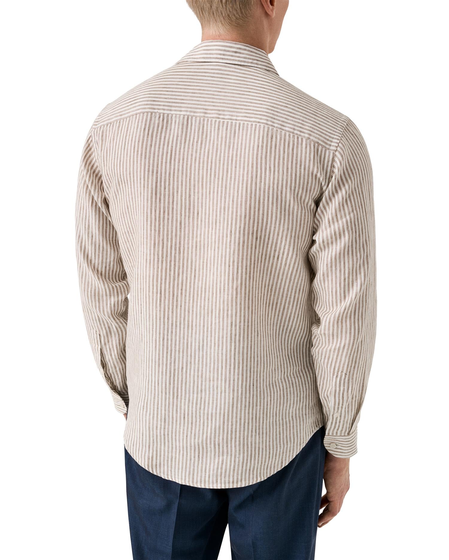 Striped Linen Shirt - Beige