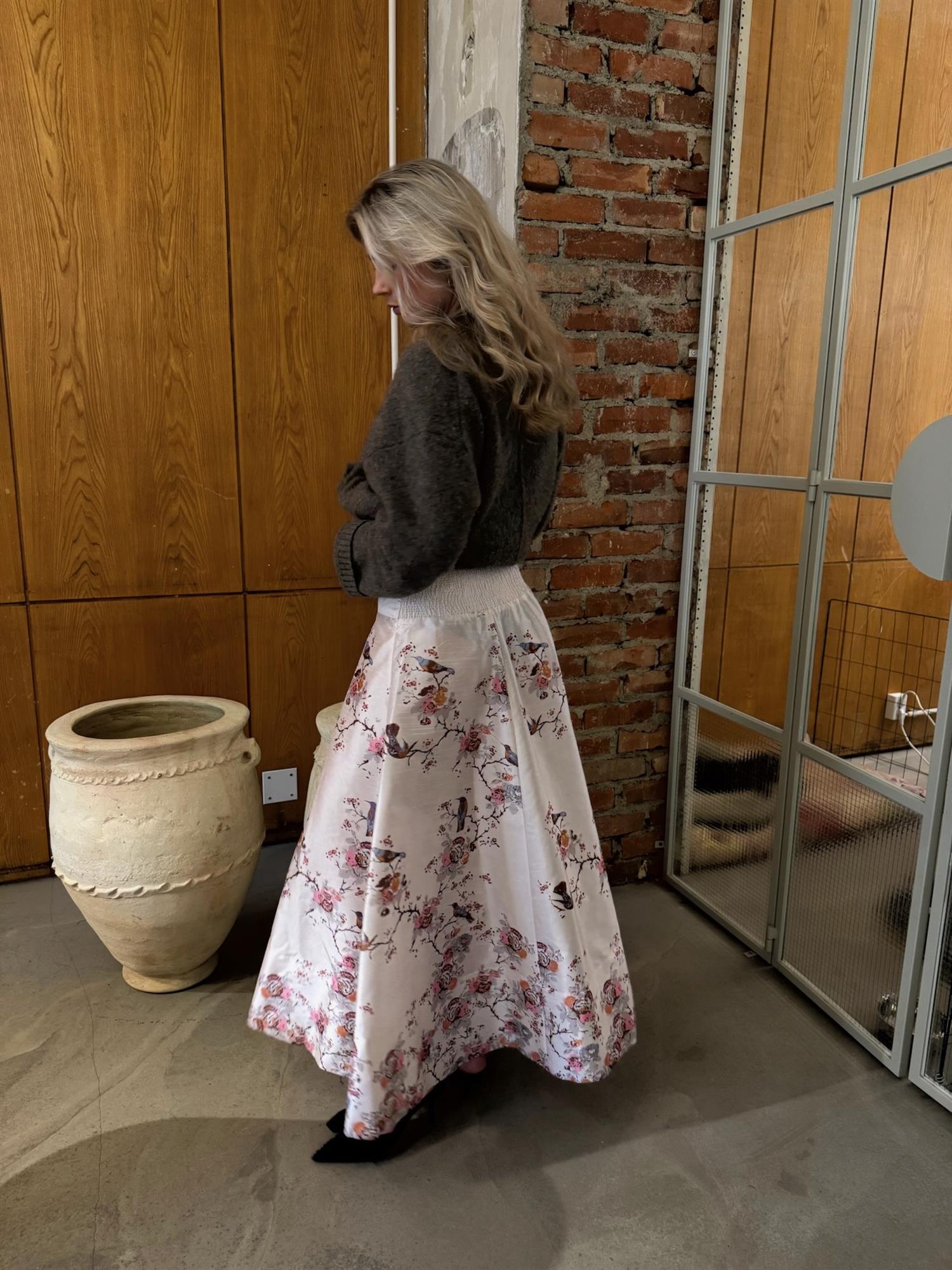 Taffeta Maxi Skirt Vintage Wallpaper
