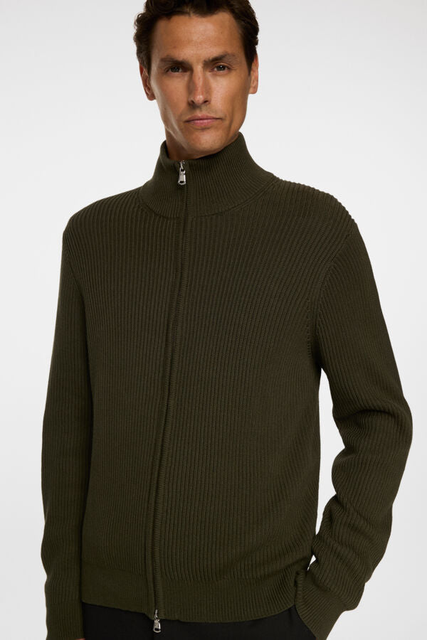 Alexis Full Zip Cardigan - Forest Green