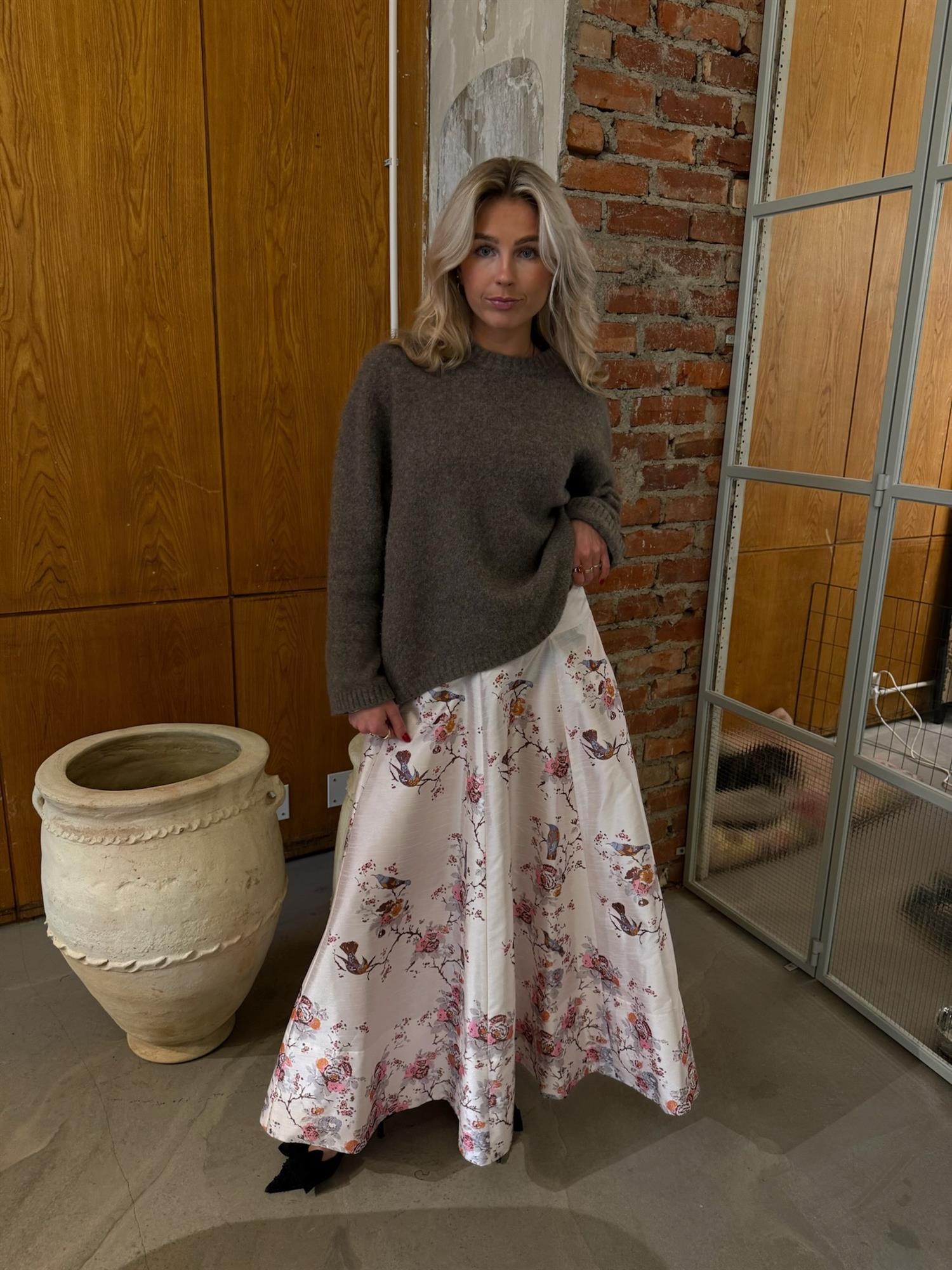 Taffeta Maxi Skirt Vintage Wallpaper