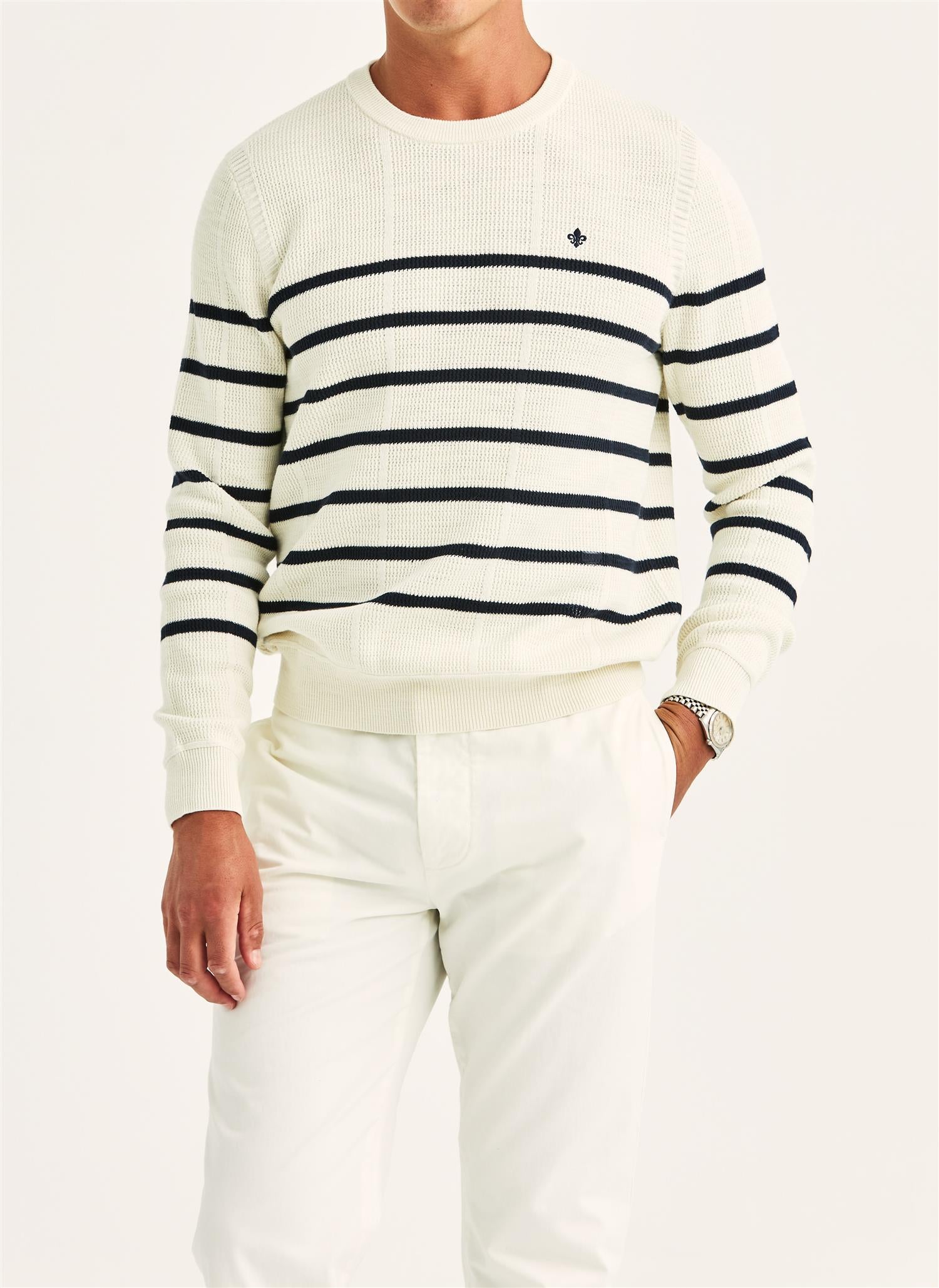 Benedict Striped Oneck - Off White
