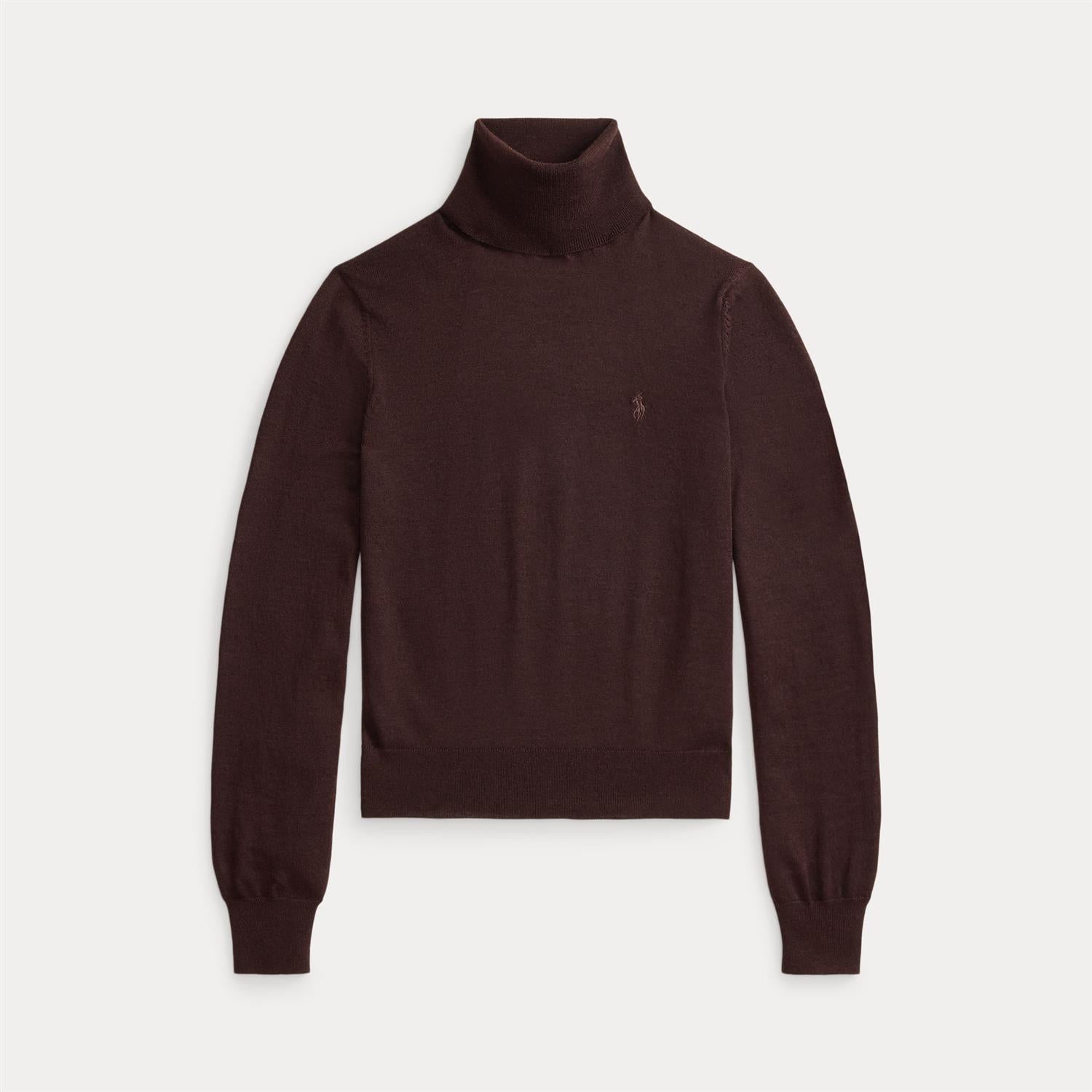 Wool Turtleneck Deep Chocolate Melange