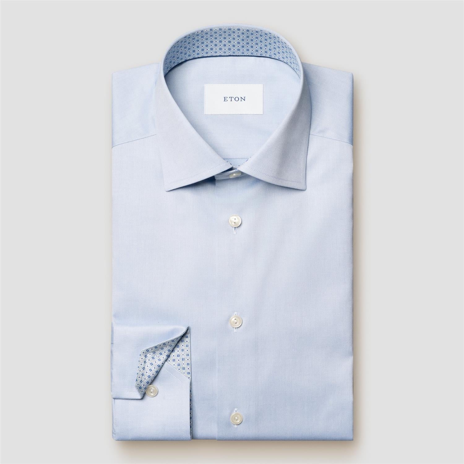 Slim Signature Twill Geometric Effect - Light Blue