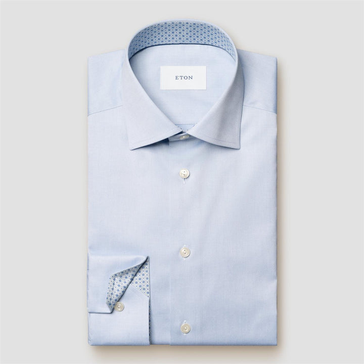 Slim Signature Twill Geometric Effect - Light Blue