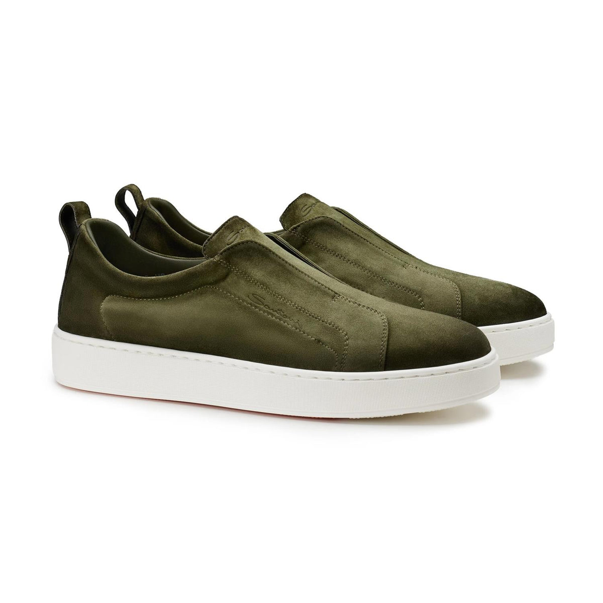 Suede Slip On Sneaker - Olive