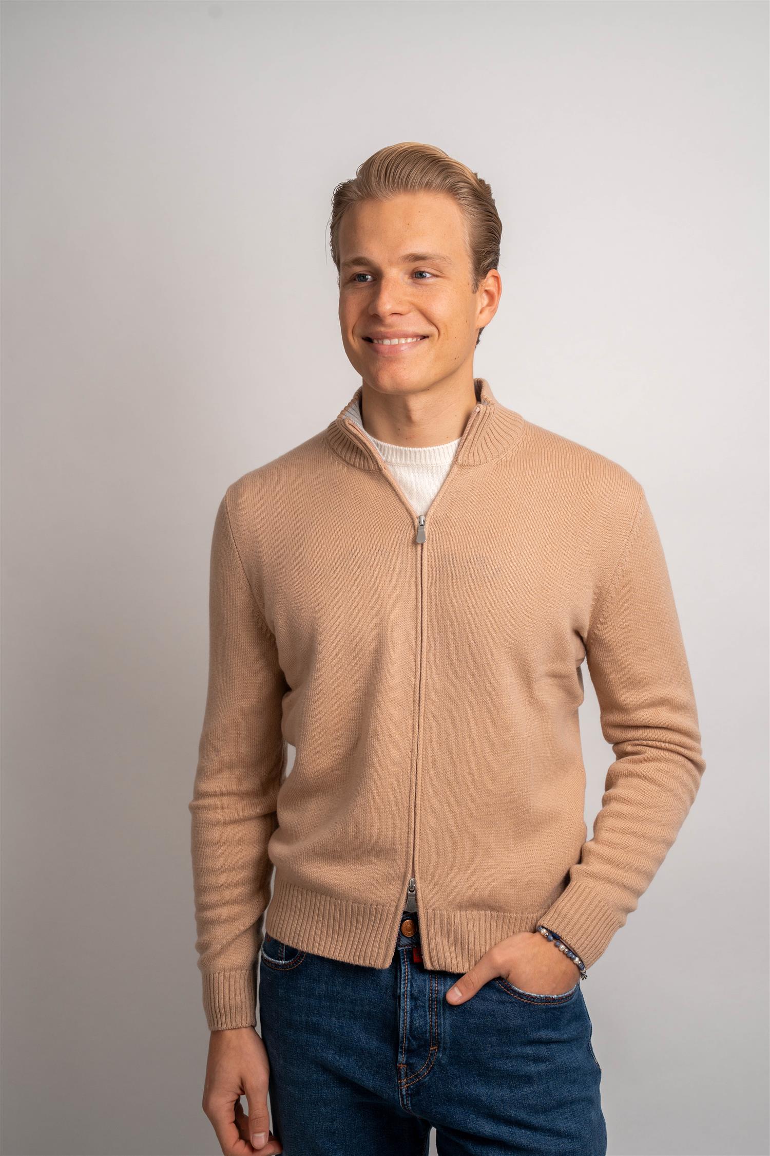 Full Zip Cashmere - Cream