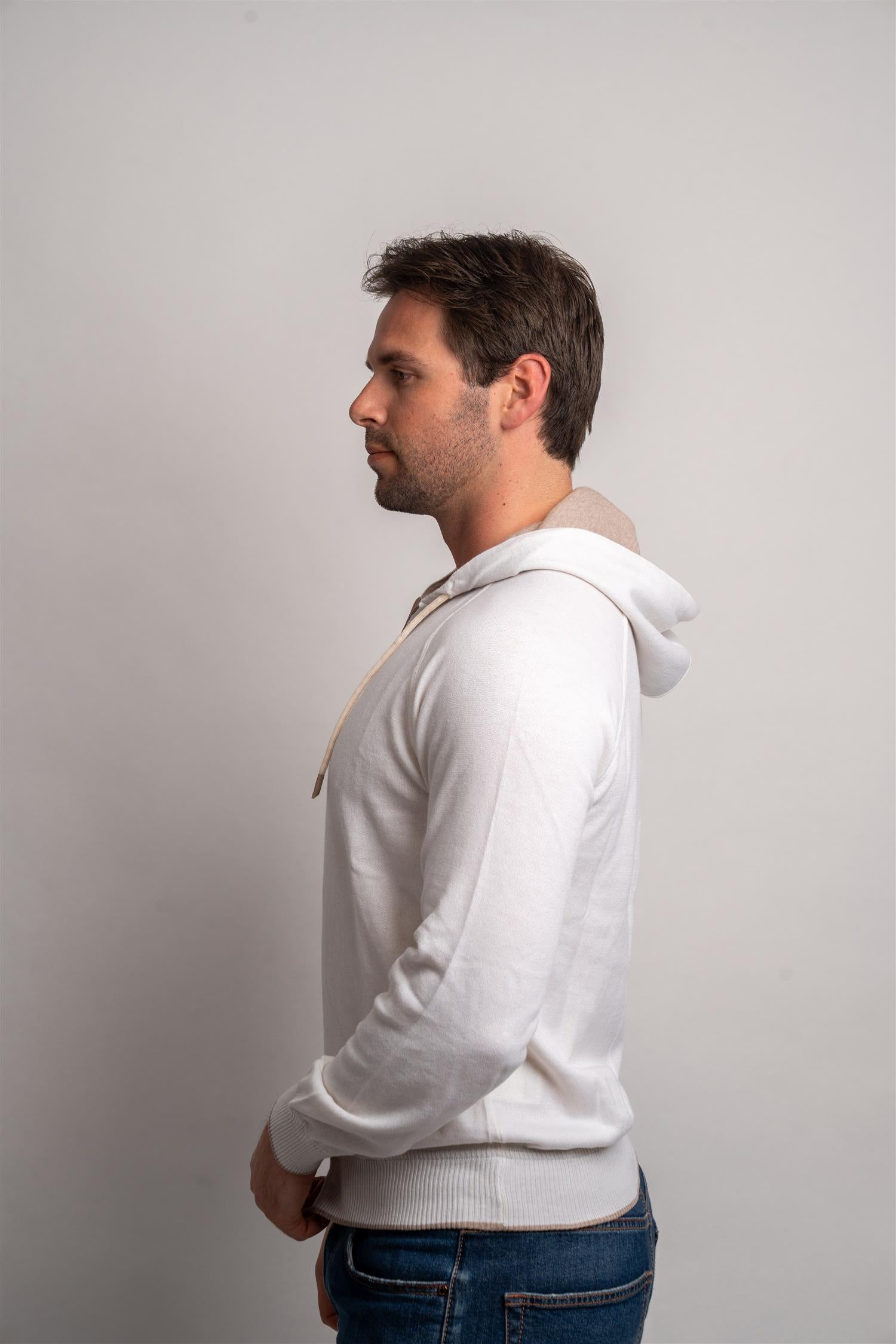Cashmere / Cotton Hoodie - Off-White