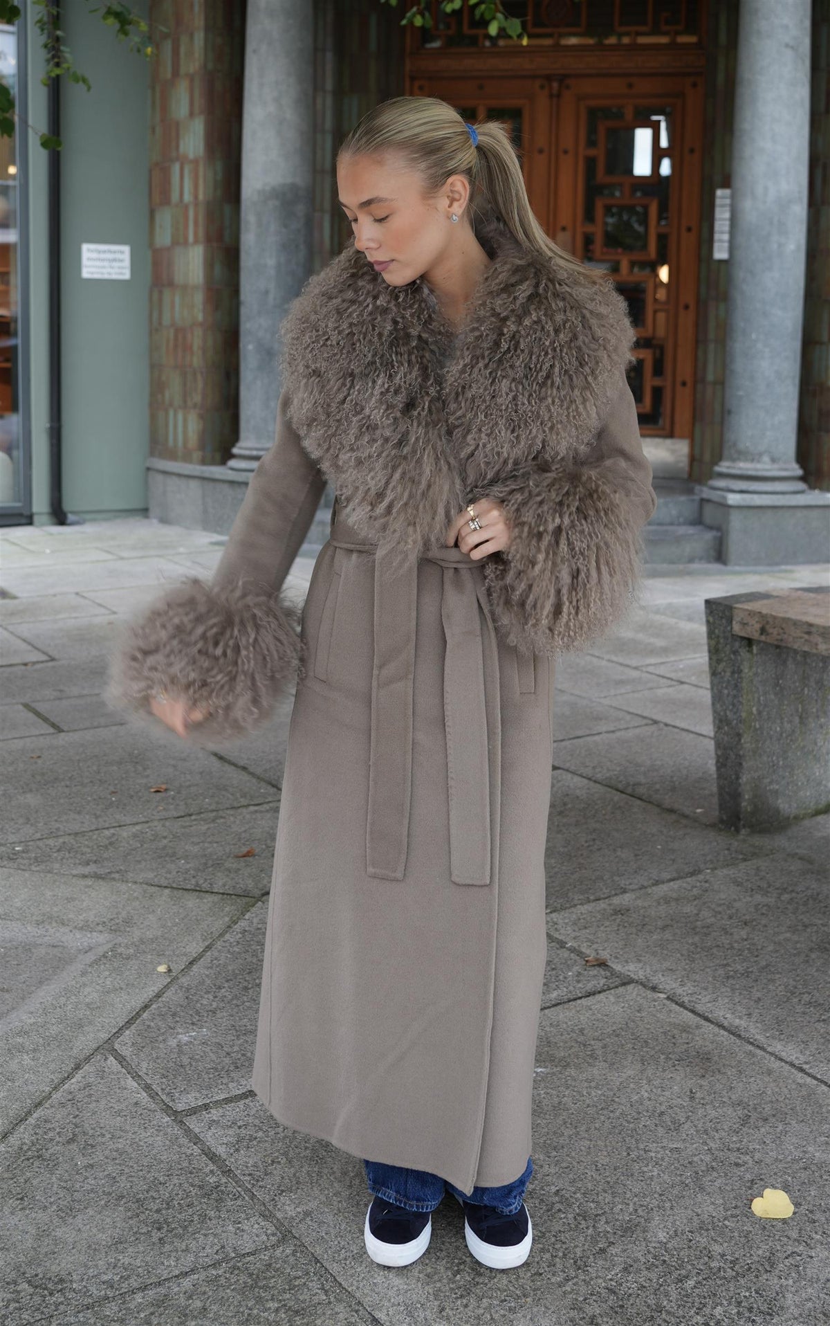 Lily Mongolian Coat - Truffle