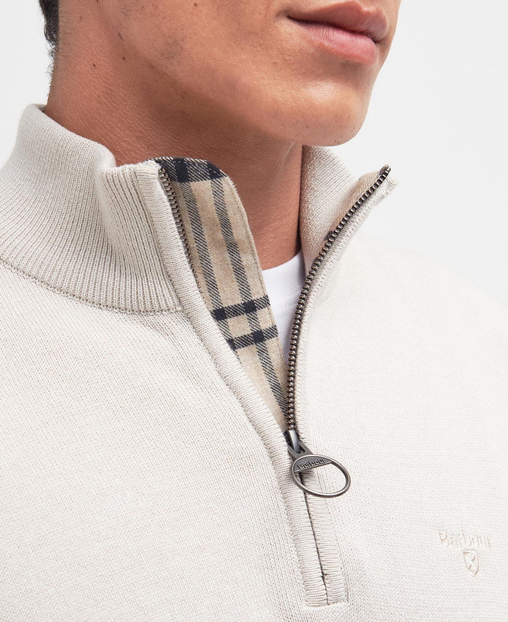 Cotton Half Zip Beige