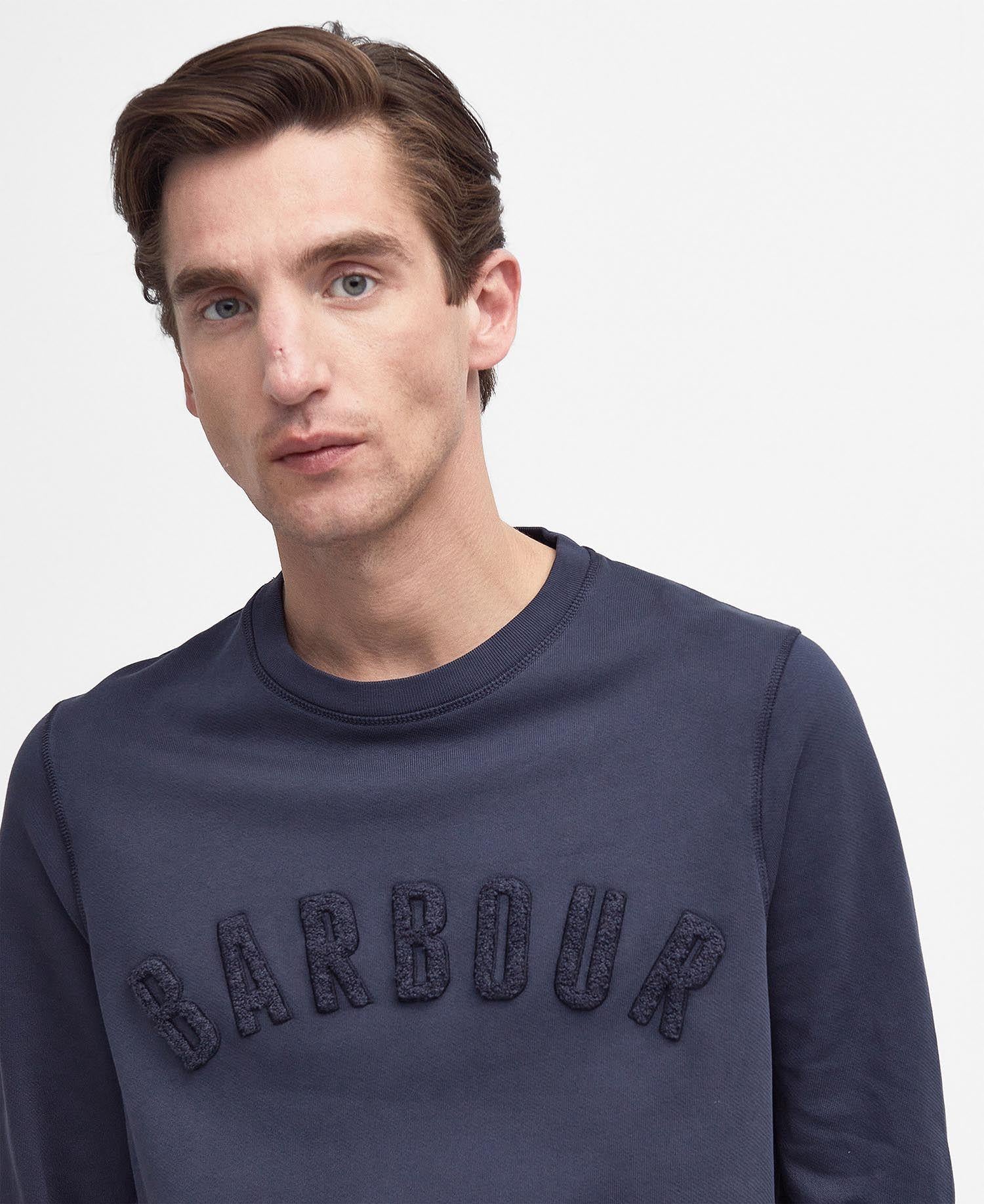 Washed Prep Logo Crew Navy