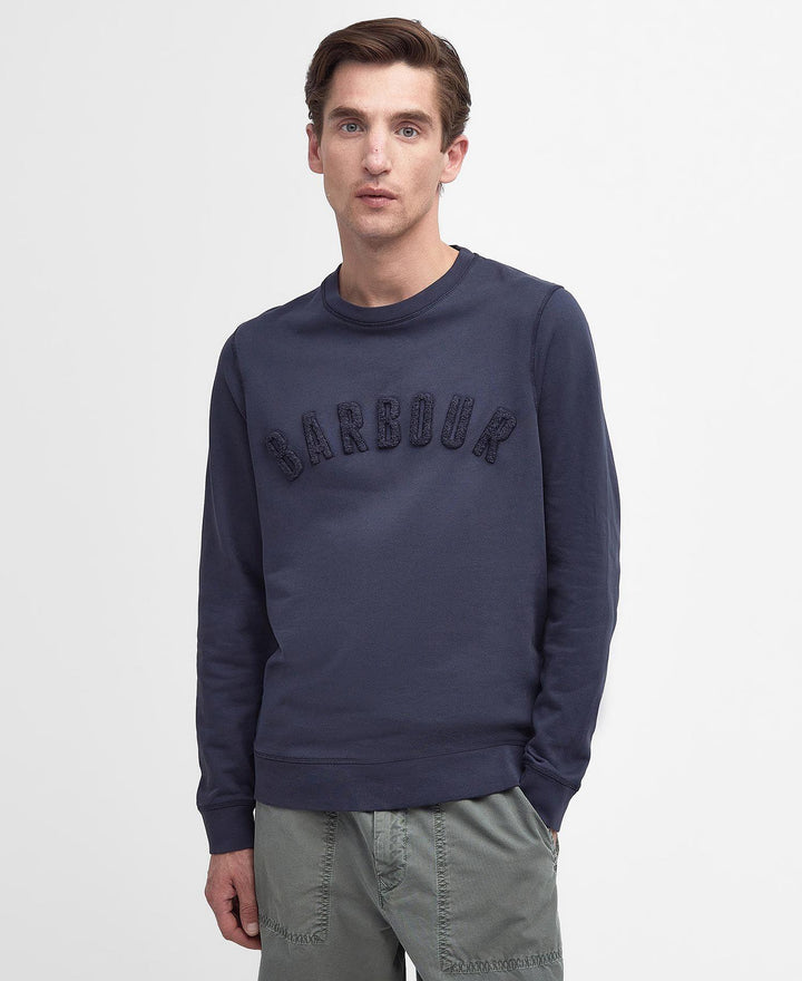 Washed Prep Logo Crew Navy