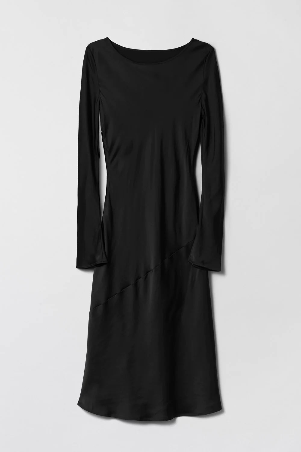 LONGSLEEVE BIAS CUT SLIP DRESS
