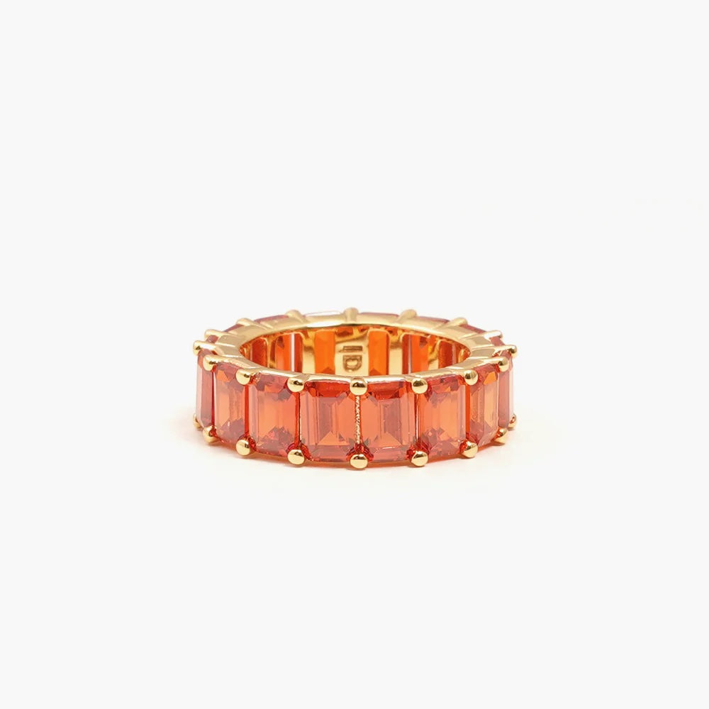 Chunky Colorful Ring Orange Gold