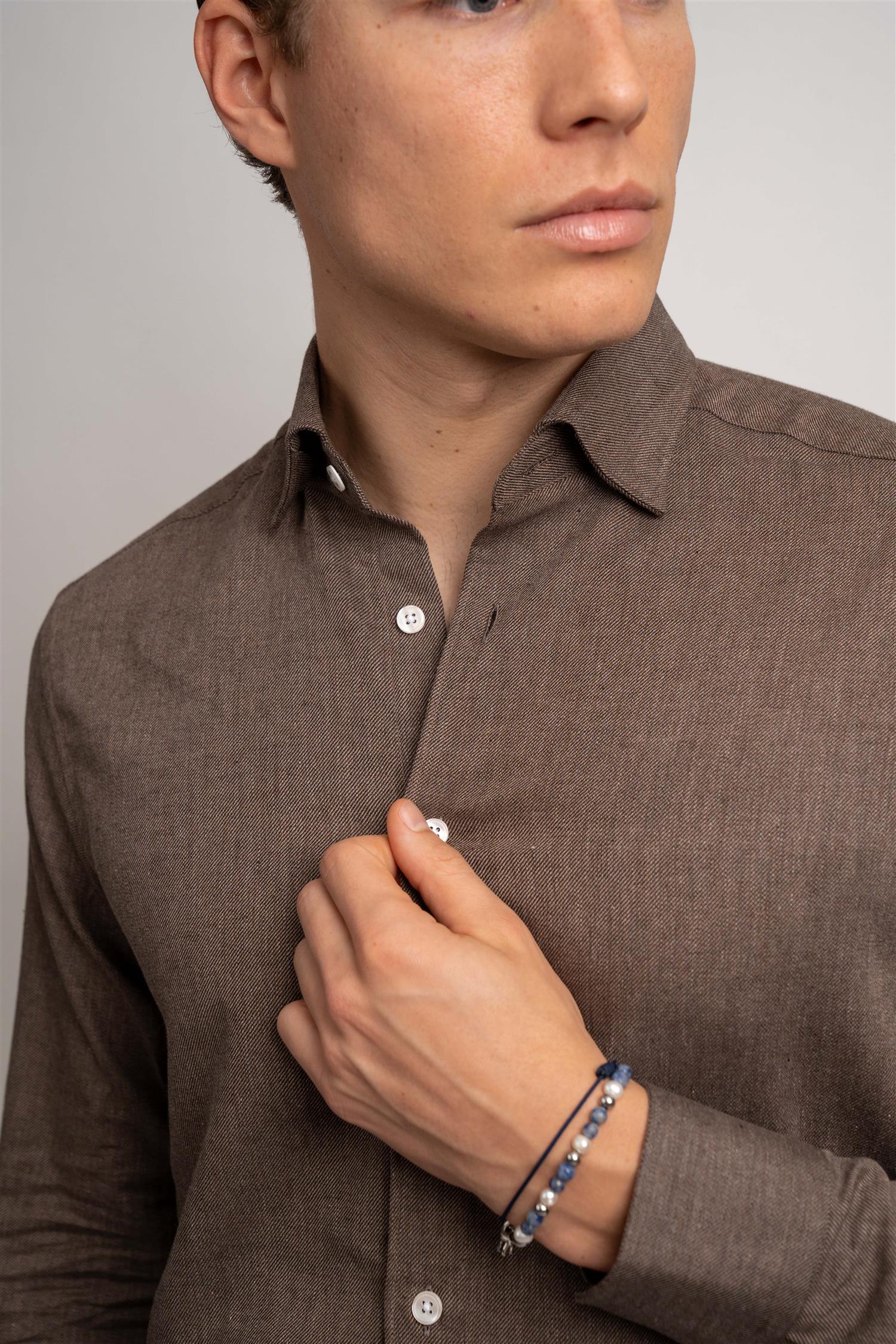 Rustic Flannel Shirt - Brown