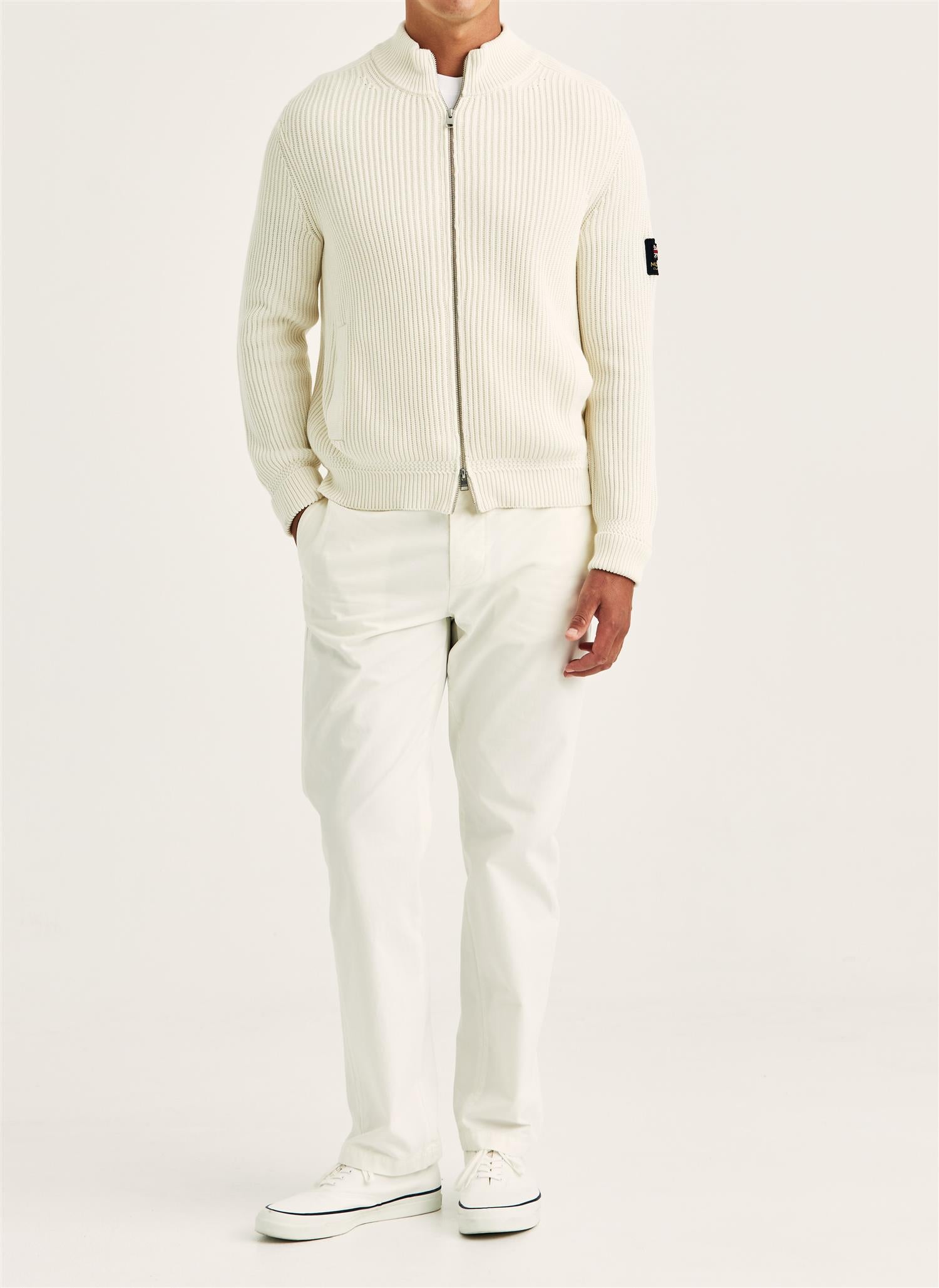 Brenton Zip Cardigan - Off White