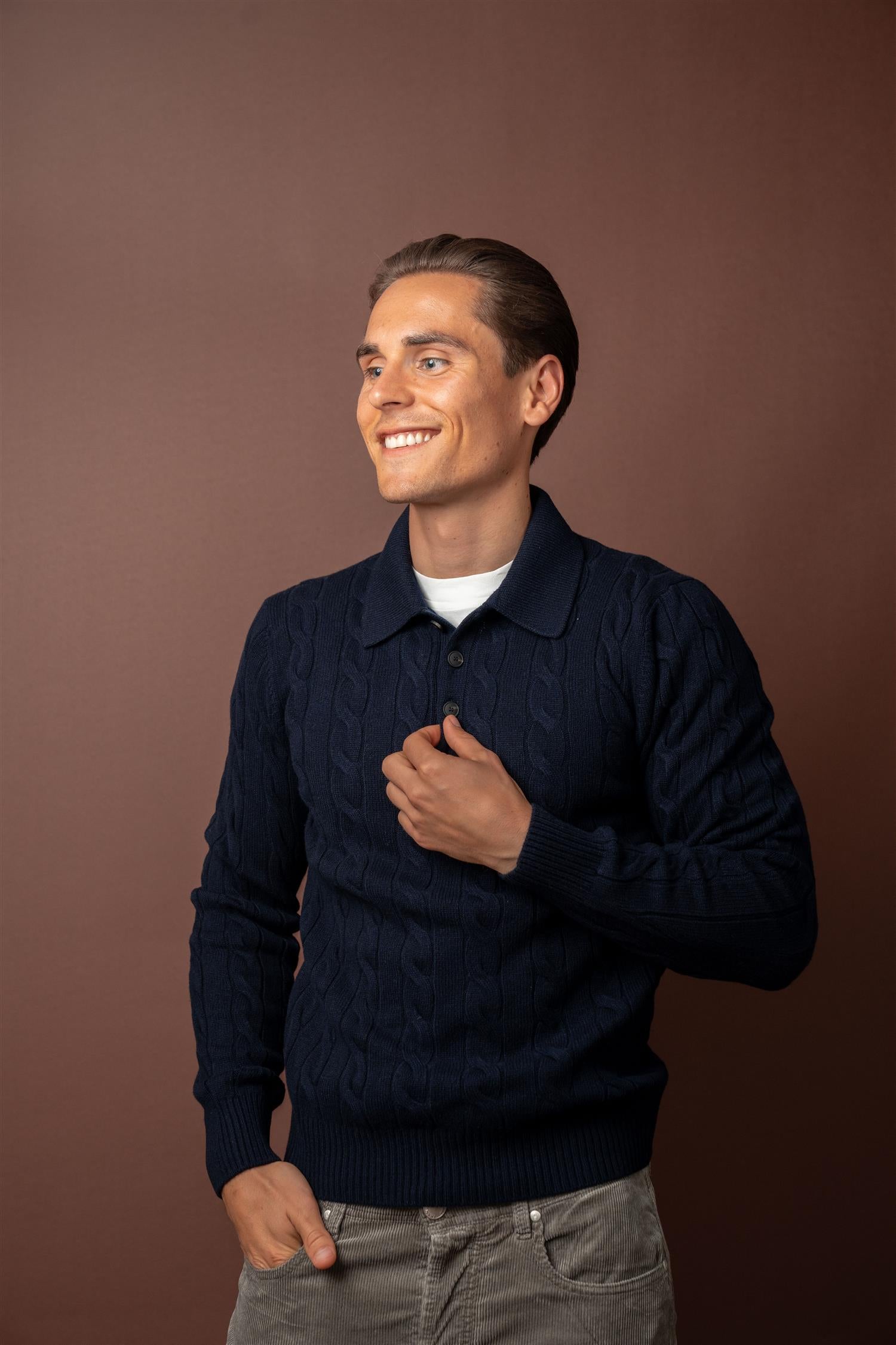 Cable Tennis Polo - Navy