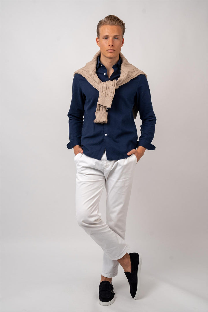 Linen Shirt - Navy