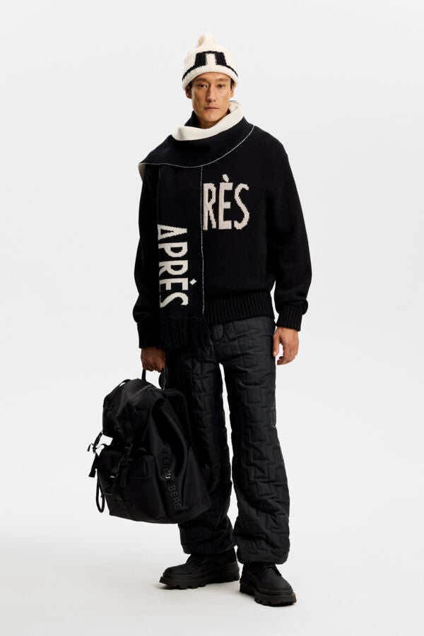 Fabian Graphic Knit Sweater - Black