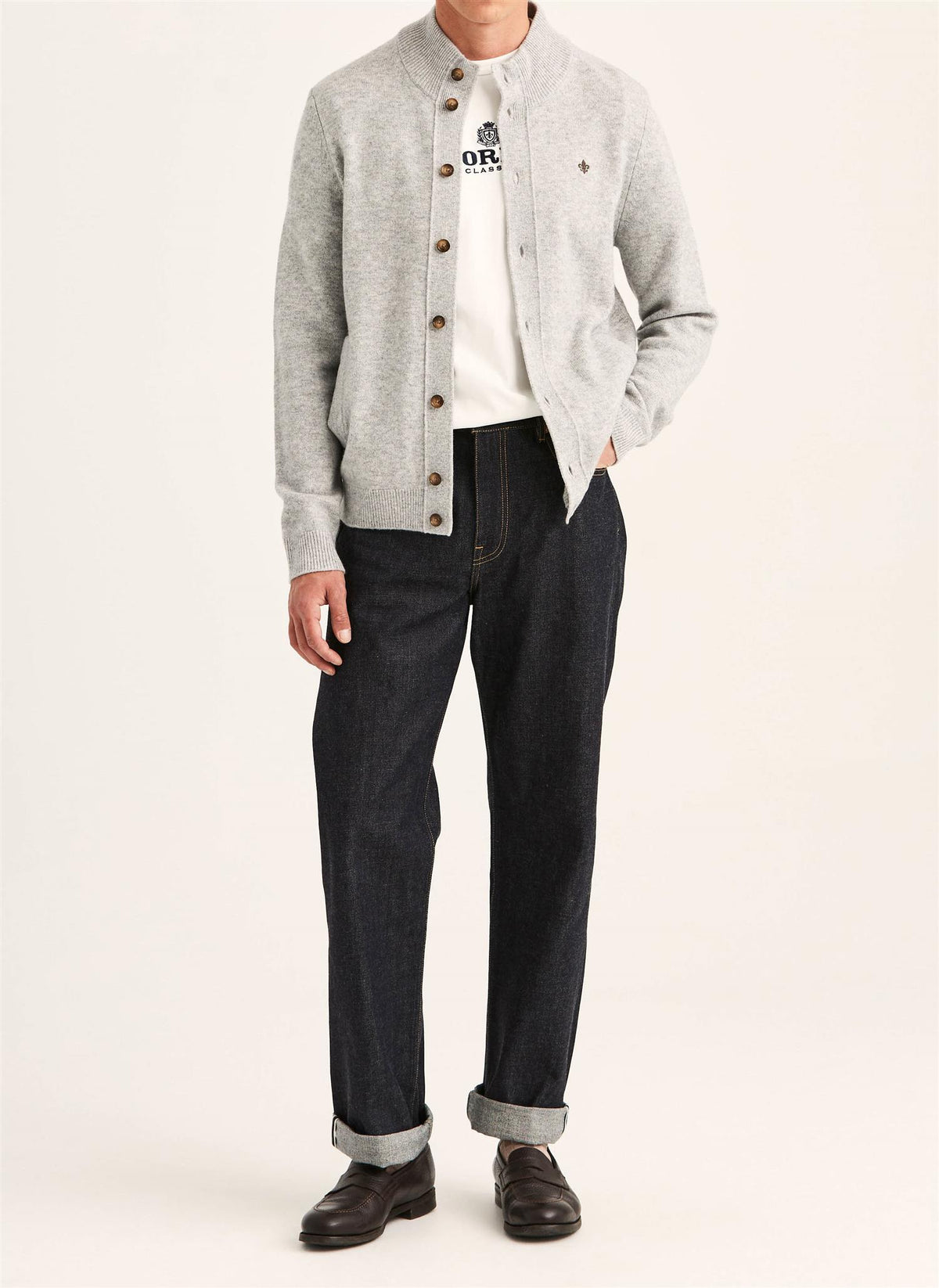 Hertford Button Cardigan - Grey