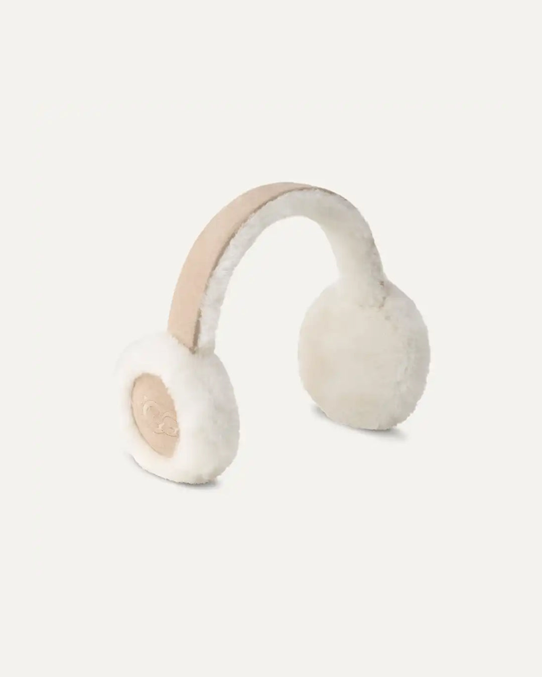 Sheepskin Embroidery Earmuff Sand