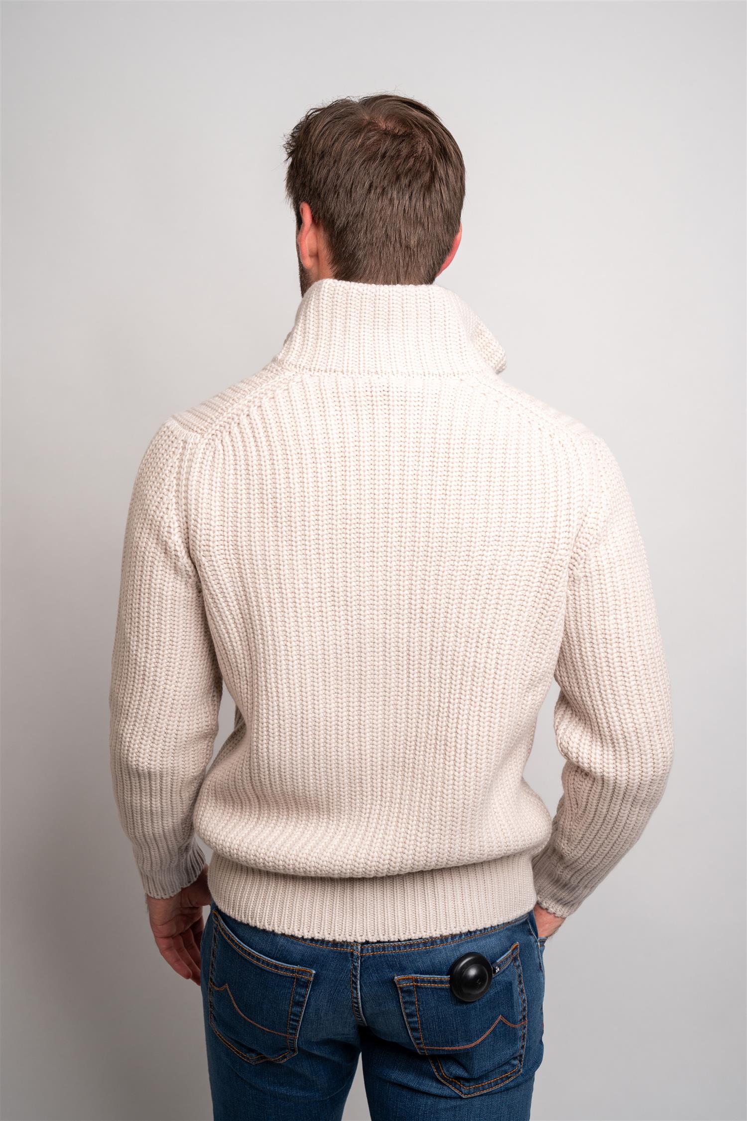 Heavy Knitted Zip - Panna