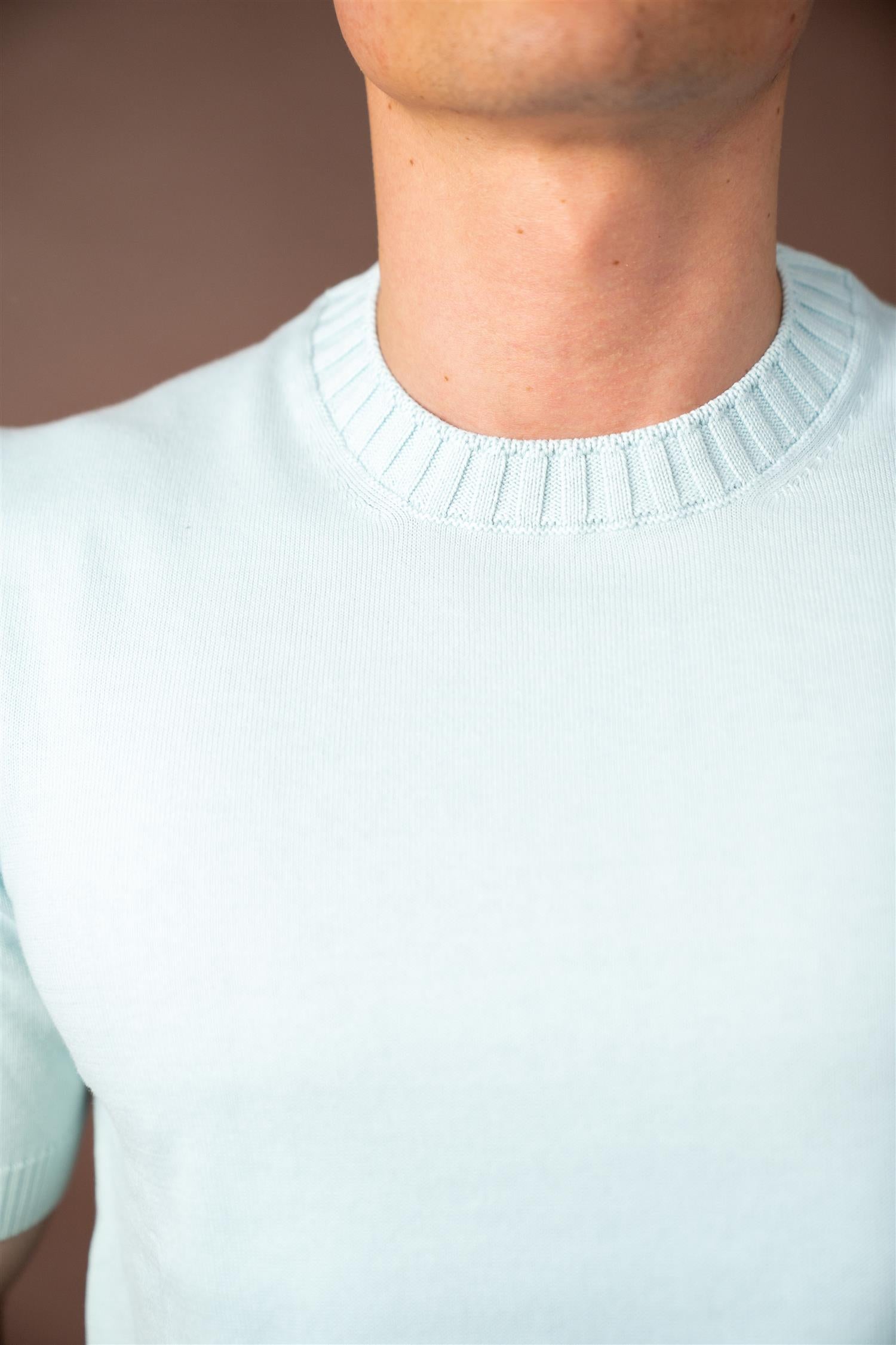 Knitted Cotton T-shirt - Mint