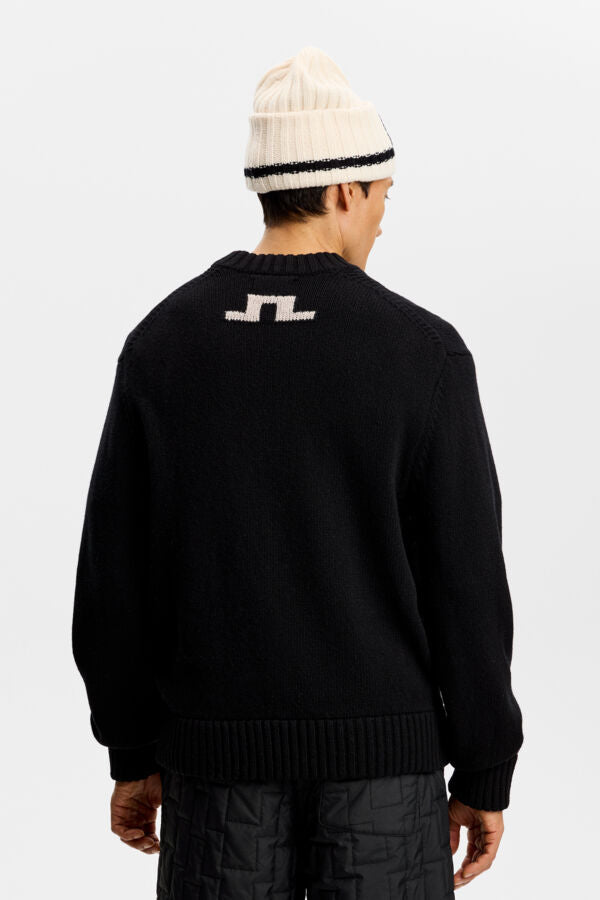 Fabian Graphic Knit Sweater - Black
