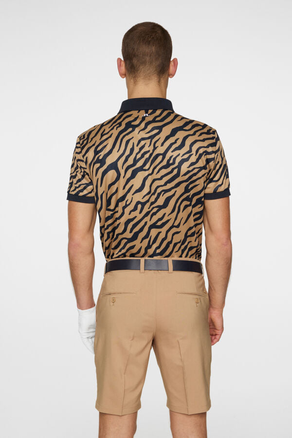 Tour Tech Print Polo - Tiger Brown