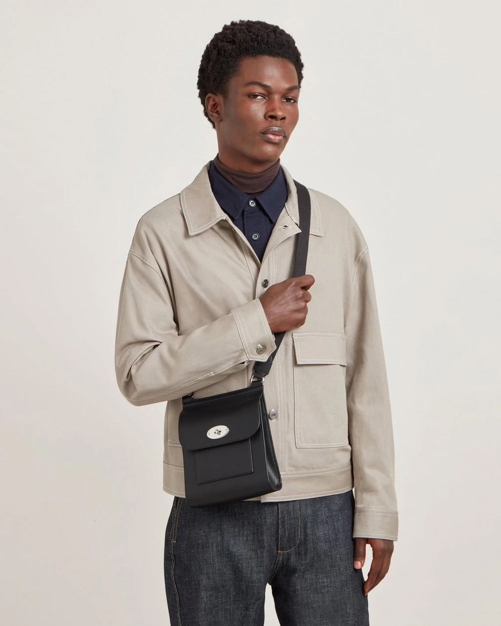 Small Antony Black & Silver Small Classic Grain