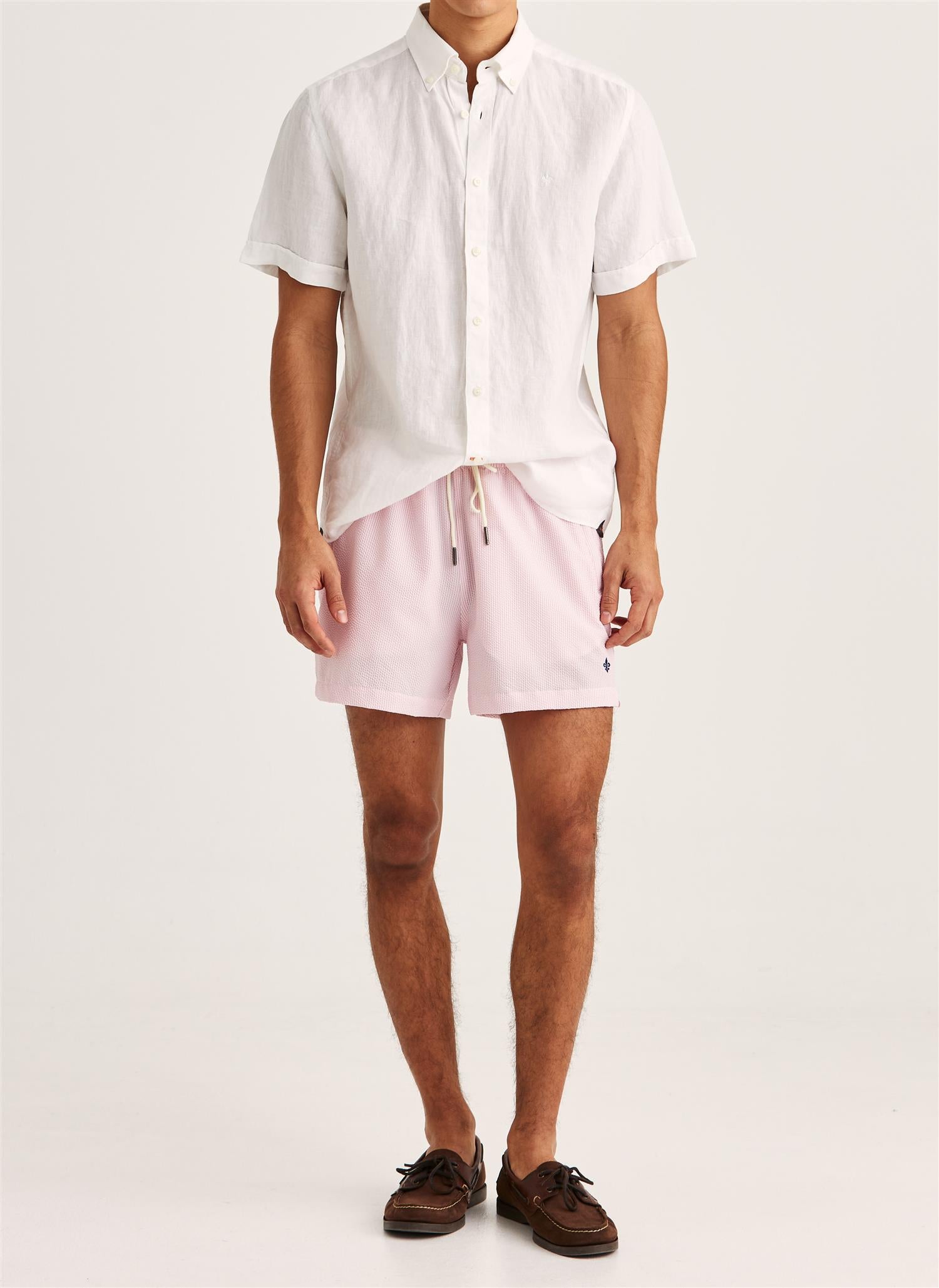 Morris Seersucker Bathing Trunks - Pink